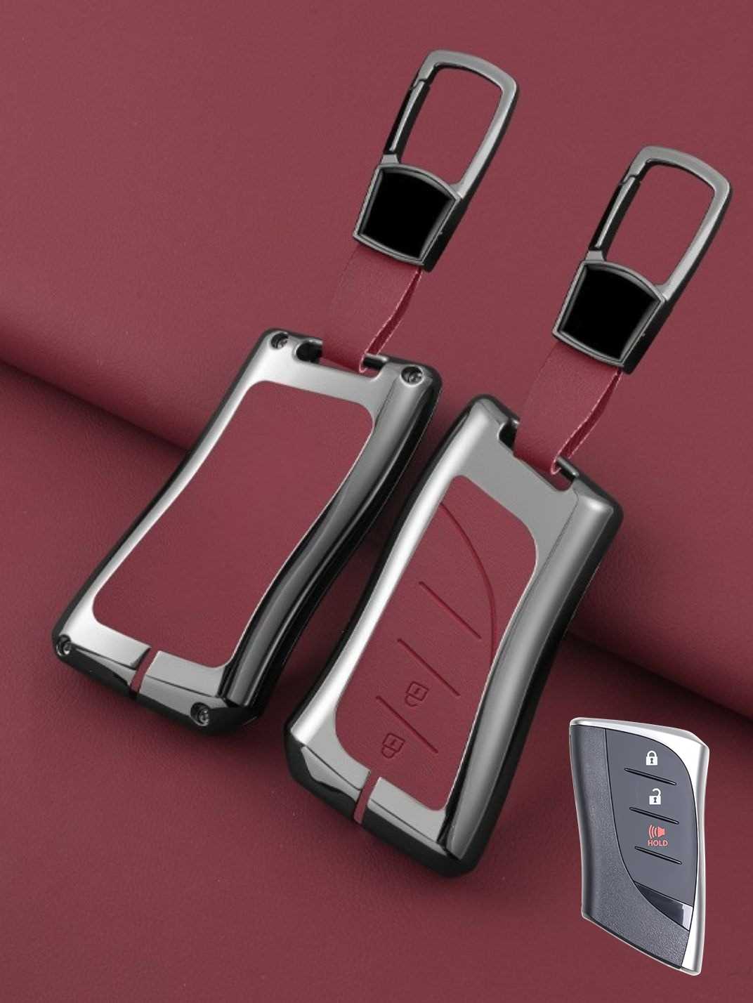 Vintage Leather Metal Alloy Lexus Key Cover