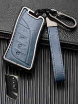 Lexus Key Fob Cover with Leather & Metal Frame