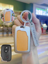 Lexus Key Fob Cover with Leather & Metal Frame