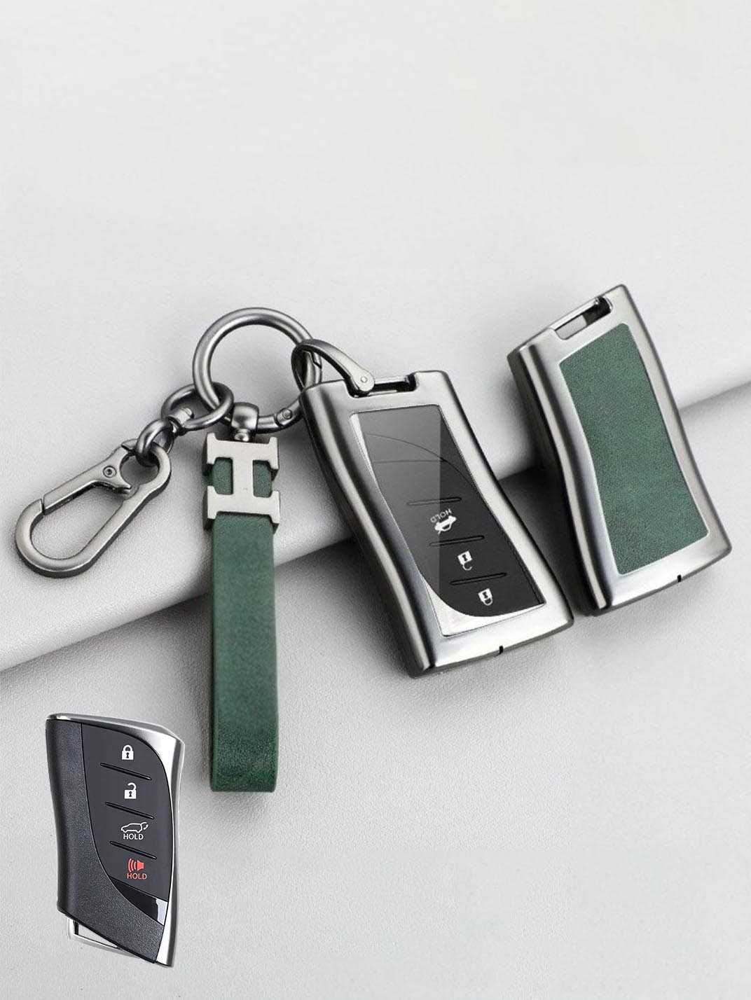 Vintage Leather Metal Alloy Lexus Key Cover