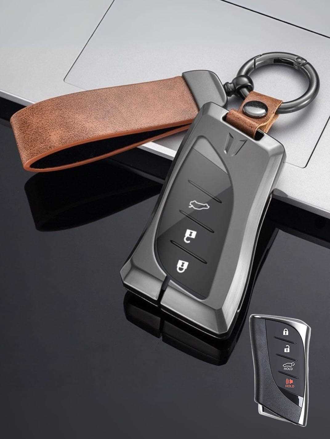 Vintage Leather Metal Alloy Lexus Key Cover