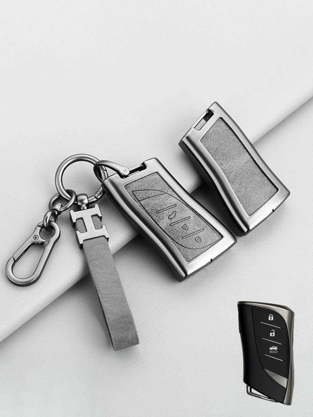 Vintage Leather Metal Alloy Lexus Key Cover