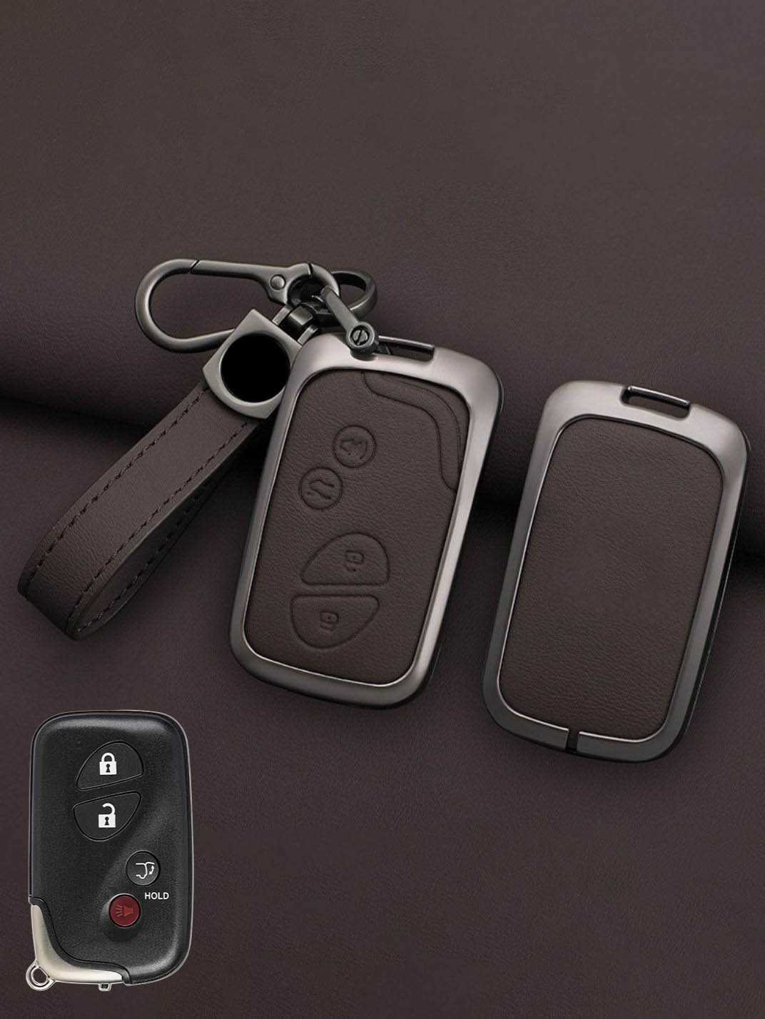 Vintage Leather Metal Alloy Lexus Key Cover