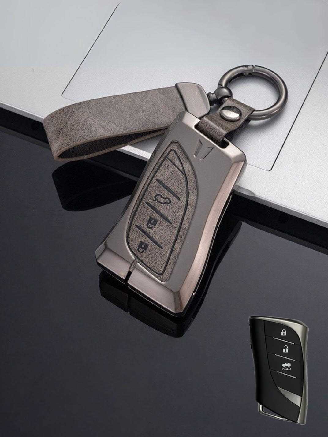 Lexus Key Genuine Leather & Metal Frame