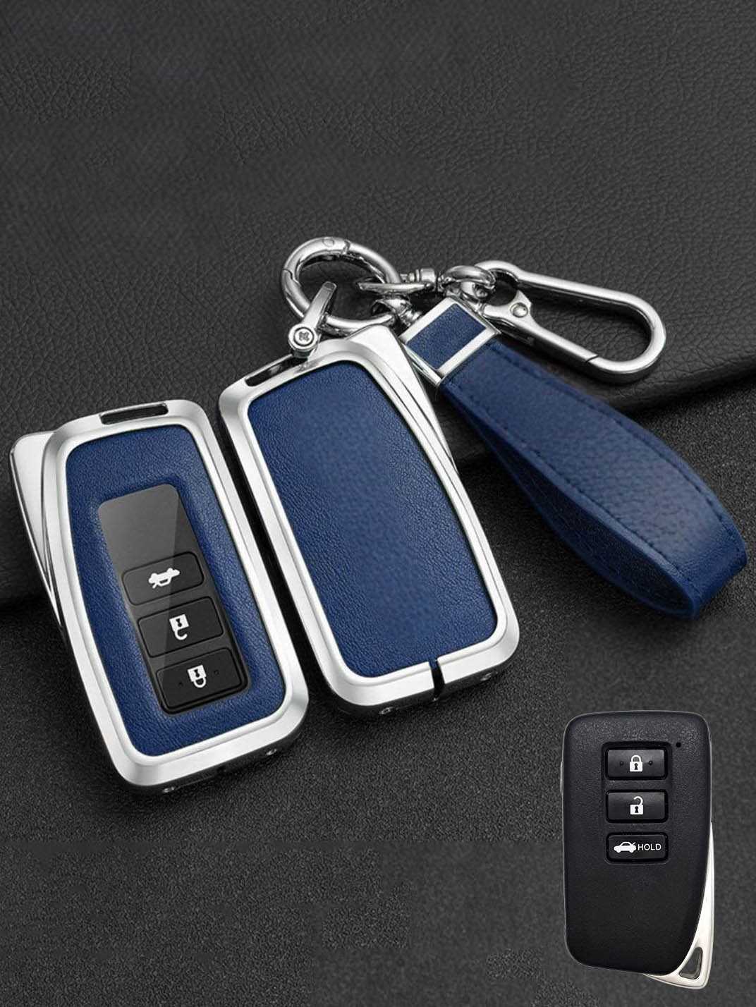 Lexus Key Fob Cover with Leather & Metal Frame