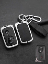 Lexus Key Fob Cover with Leather & Metal Frame