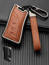 Lexus Key Fob Cover with Leather & Metal Frame