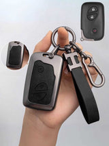 Lexus Key Fob Cover with Leather & Metal Frame