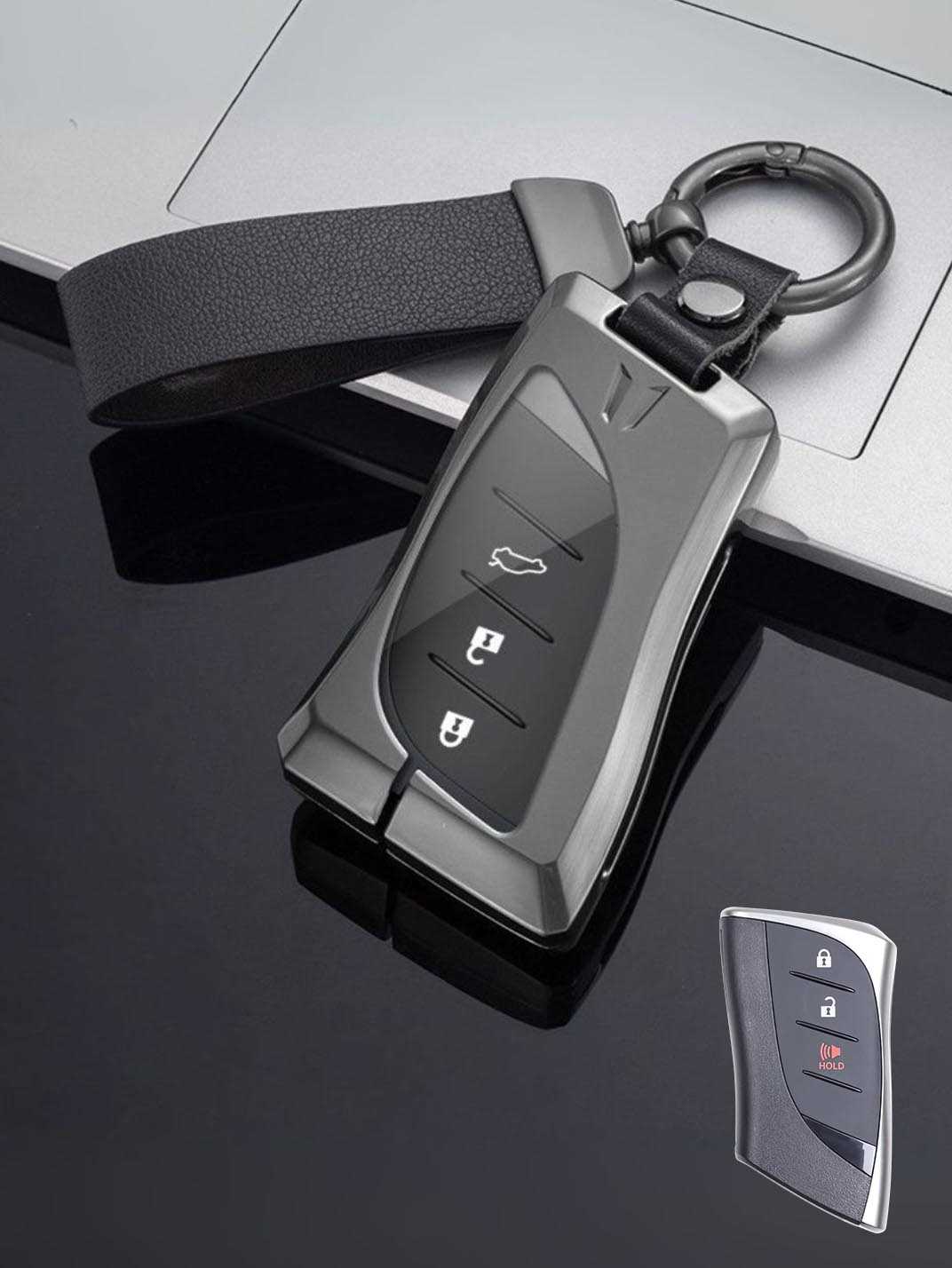 Vintage Leather Metal Alloy Lexus Key Cover