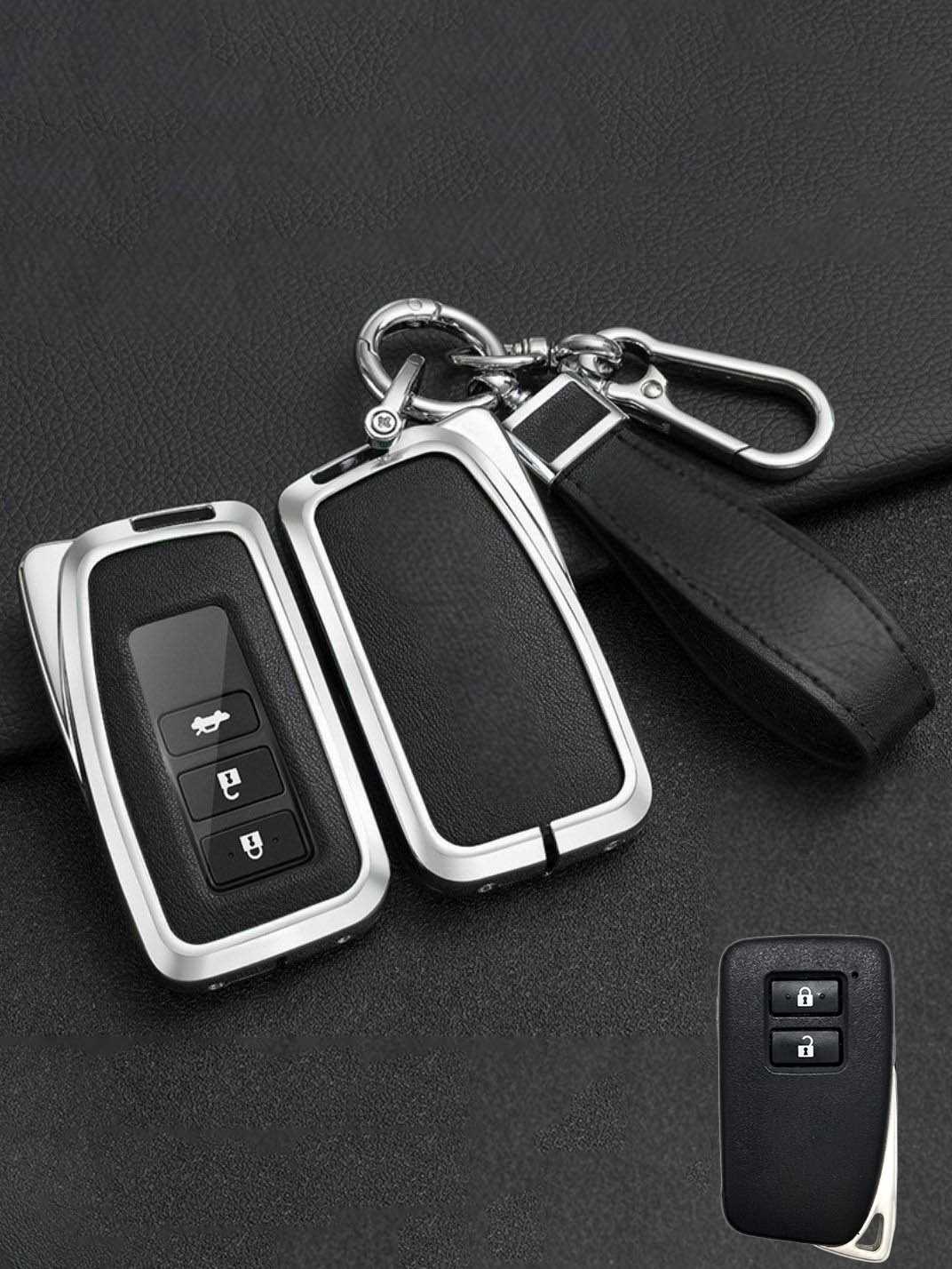 Lexus Key Fob Cover with Leather & Metal Frame