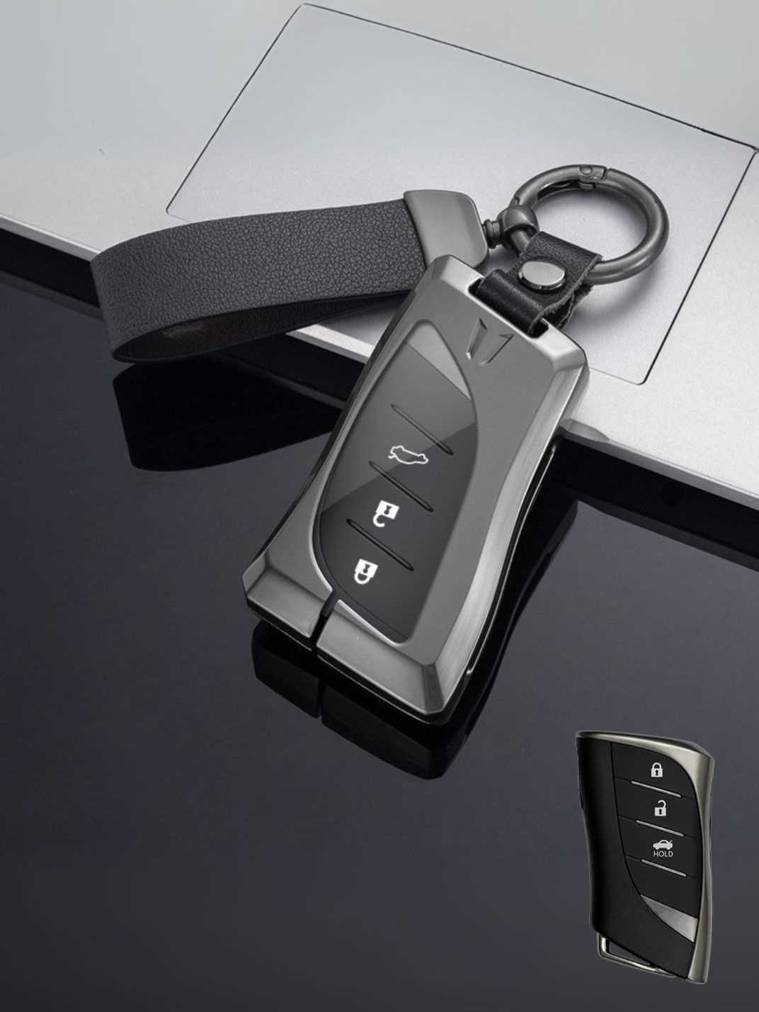 Vintage Leather Metal Alloy Lexus Key Cover