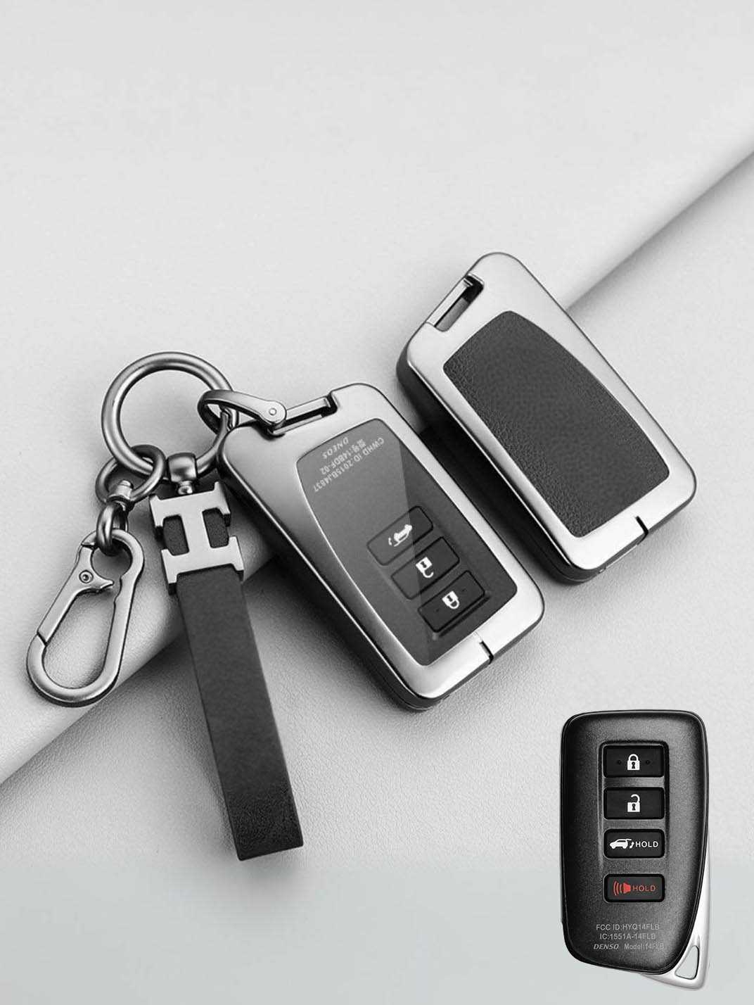 Vintage Leather Metal Alloy Lexus Key Cover