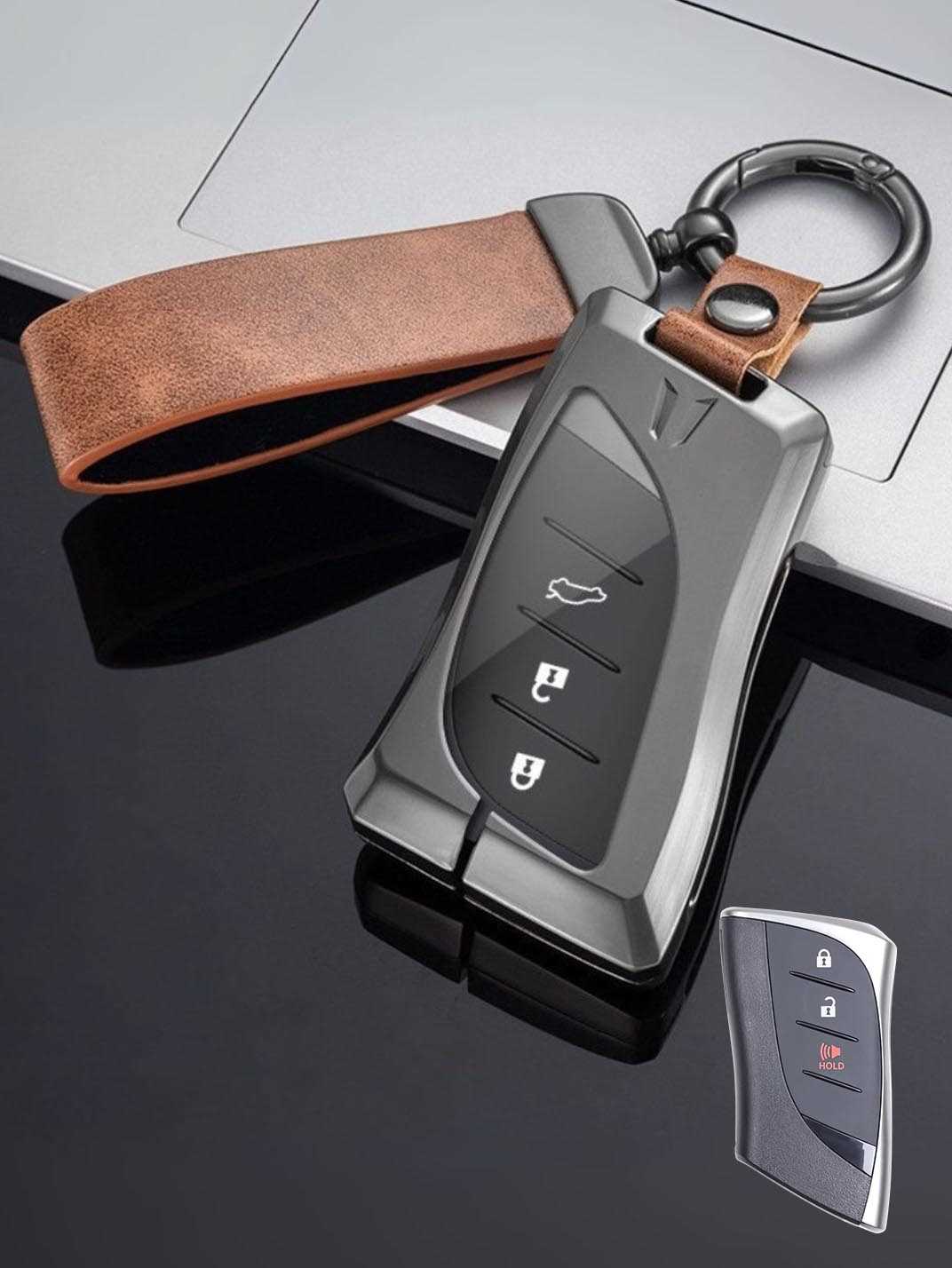 Vintage Leather Metal Alloy Lexus Key Cover