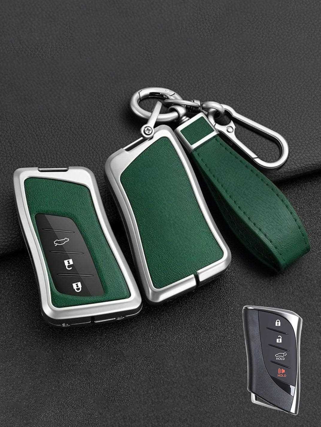Lexus Key Fob Cover with Leather & Metal Frame