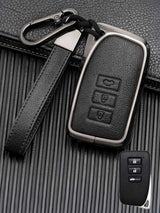 Lexus Key Fob Cover with Leather & Metal Frame