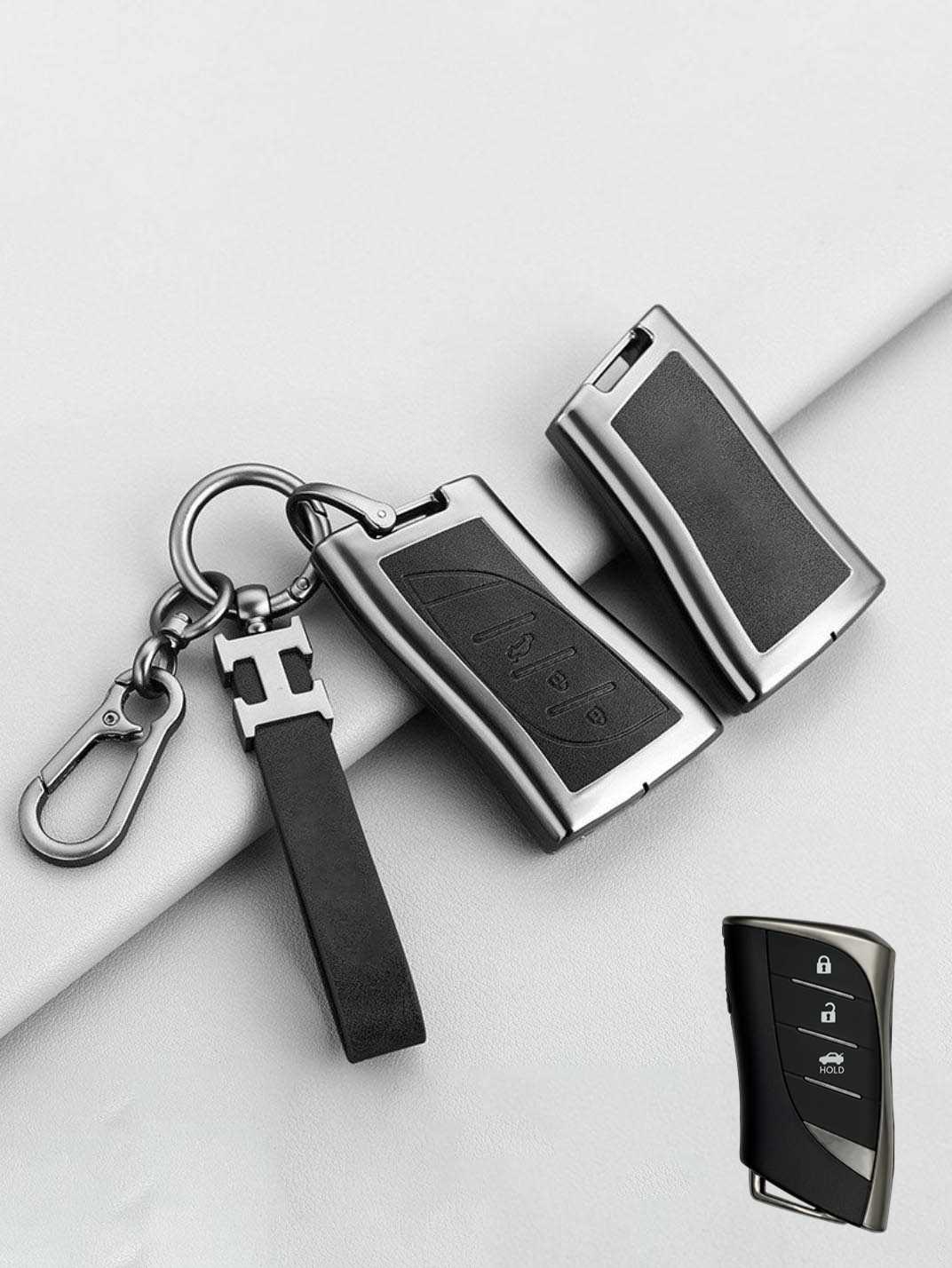 Vintage Leather Metal Alloy Lexus Key Cover