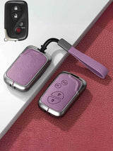 Lexus Key Fob Cover with Leather & Metal Frame