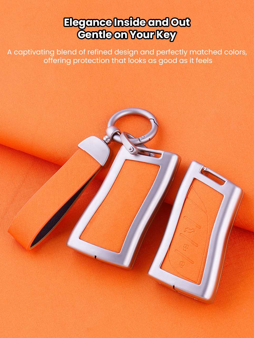 Lexus Key Fob Cover with Leather & Metal Frame