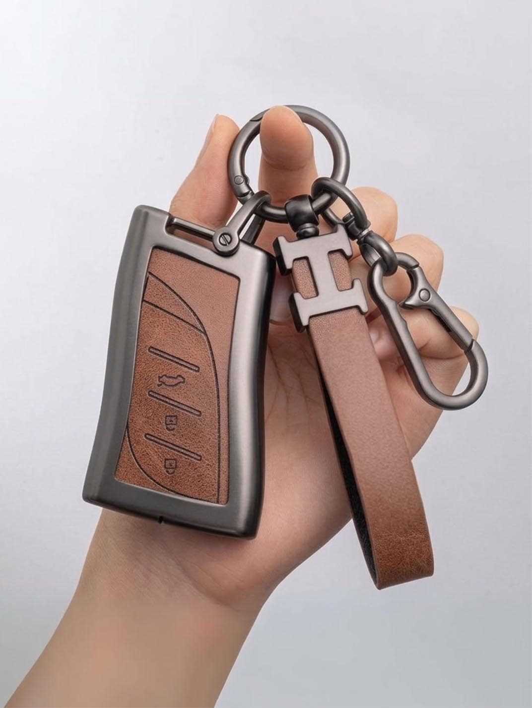 Vintage Leather Metal Alloy Lexus Key Cover
