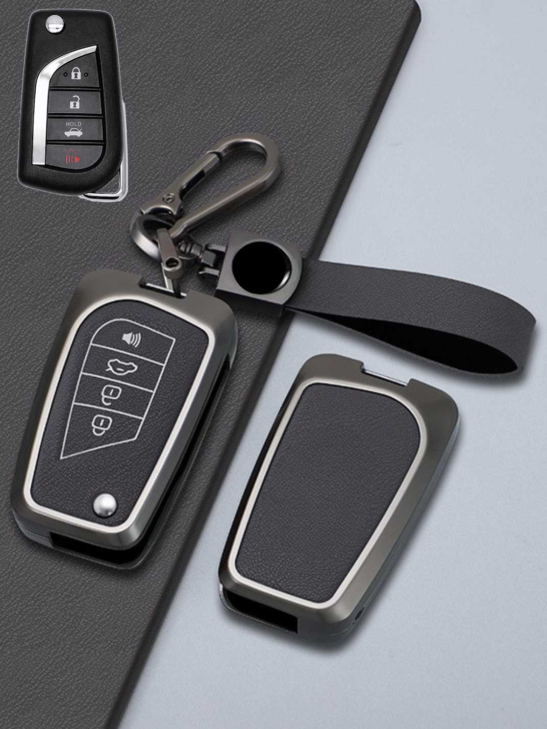 Toyota Key Genuine Leather & Metal Frame