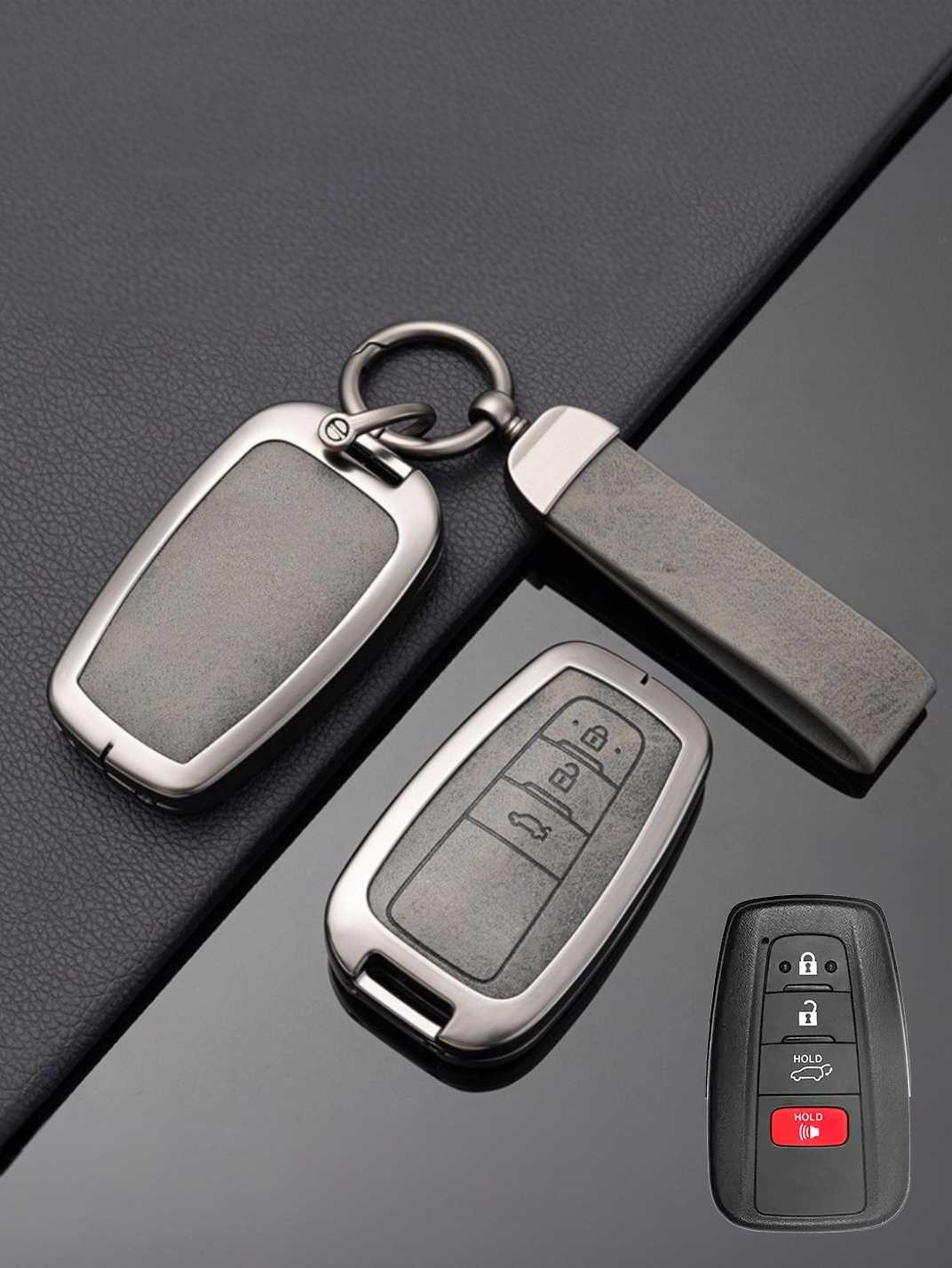 Toyota Key Genuine Leather & Metal Frame