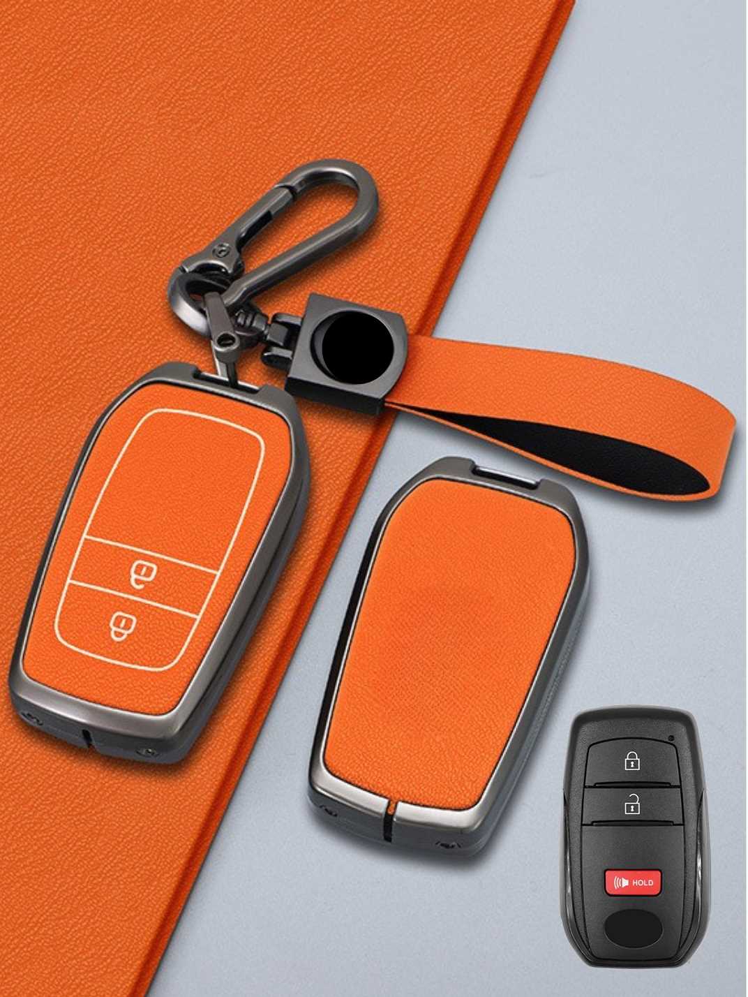 Toyota Key Genuine Leather & Metal Frame
