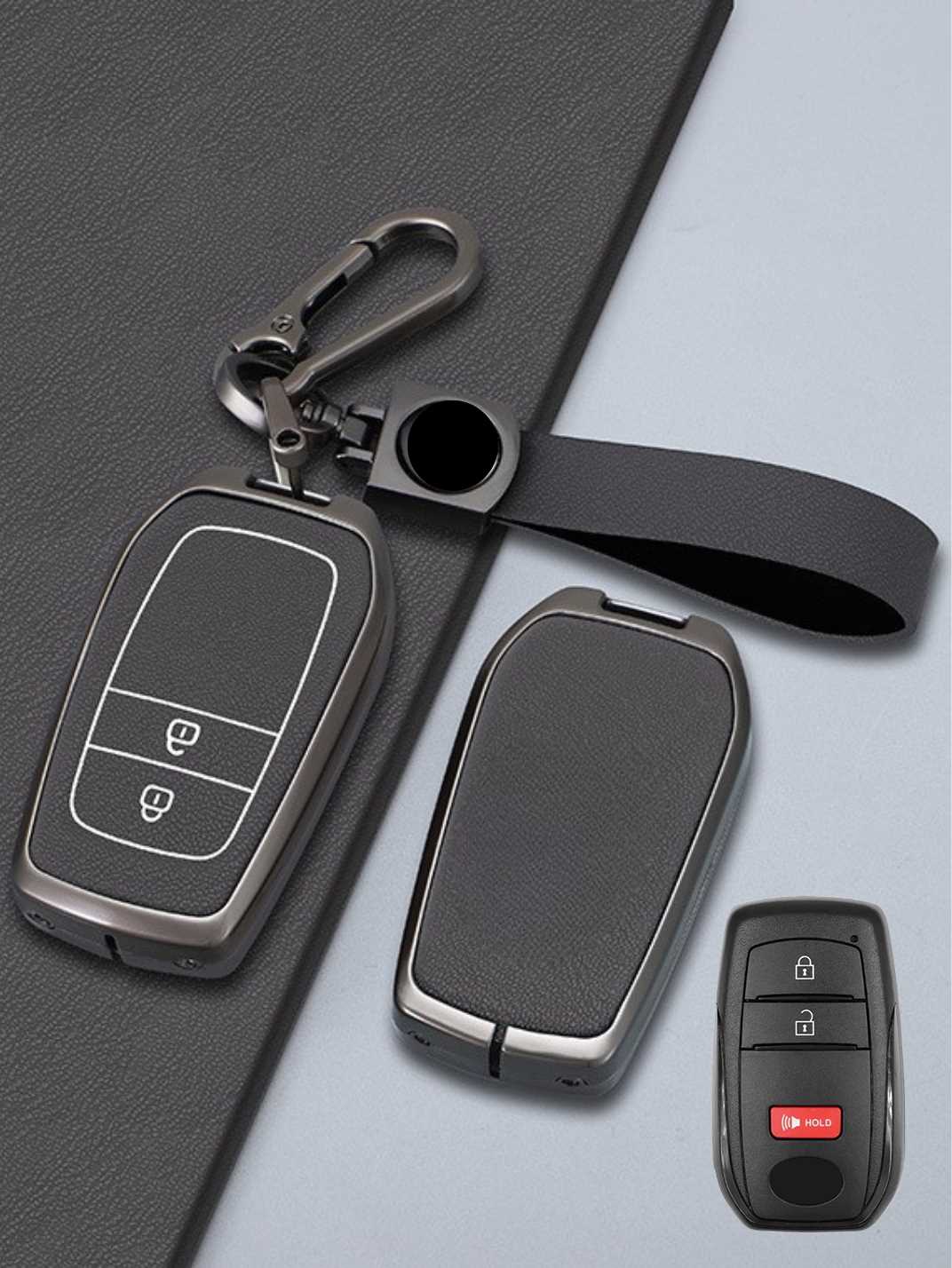 Toyota Key Genuine Leather & Metal Frame