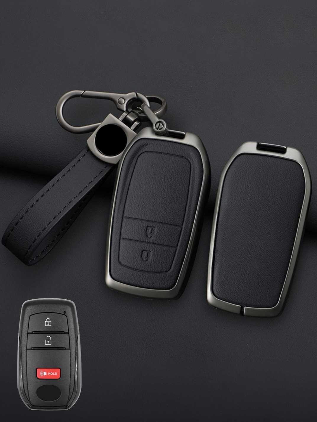 Toyota Key Genuine Leather & Metal Frame