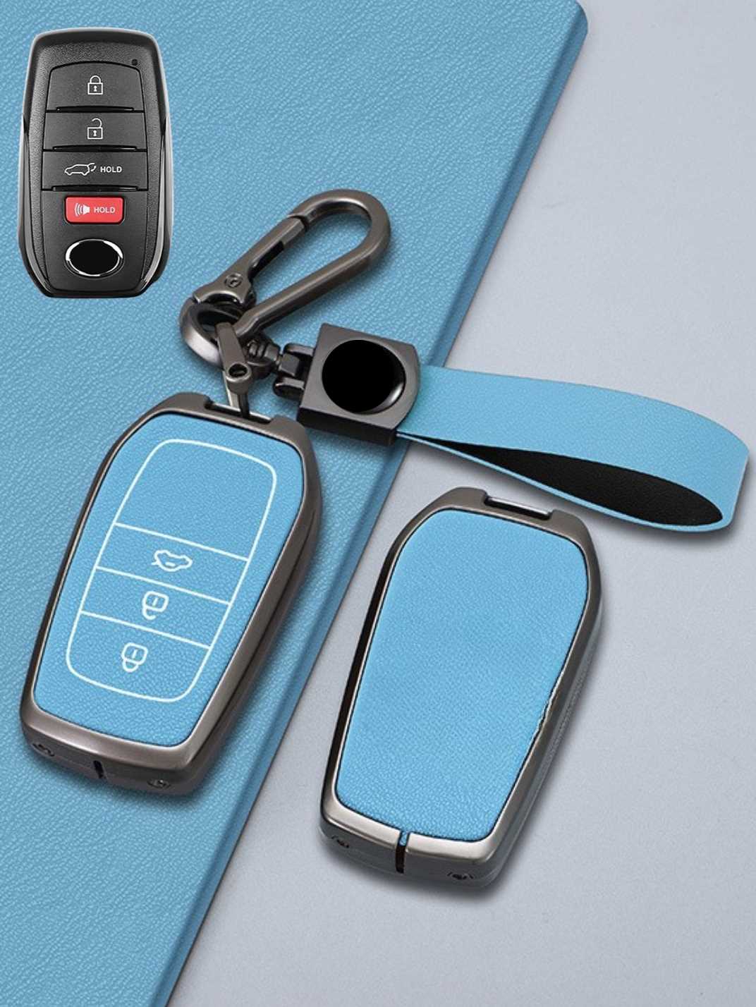 Toyota Key Genuine Leather & Metal Frame