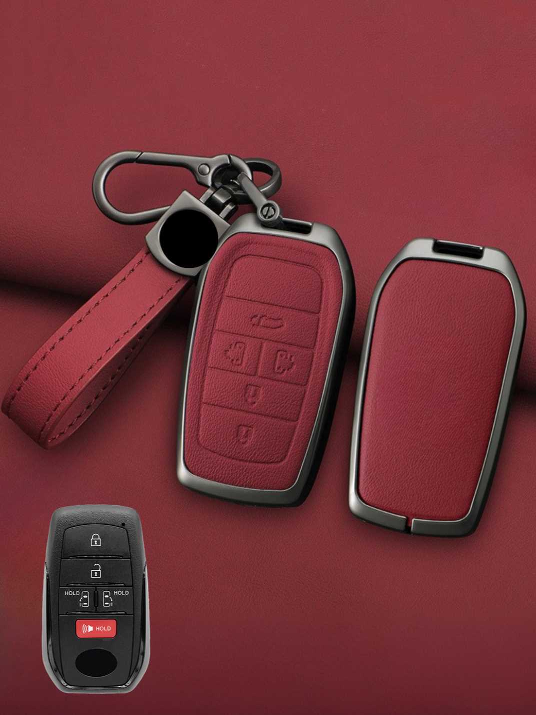 Toyota Key Genuine Leather & Metal Frame