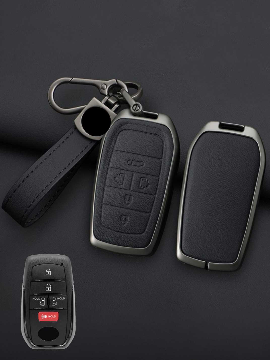 Toyota Key Genuine Leather & Metal Frame
