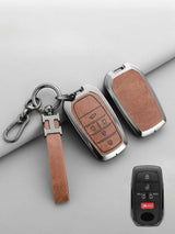 Vintage Leather Metal Alloy Toyota Key Cover