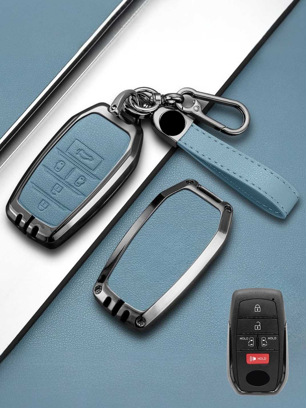 Toyota Key Fob Cover with Leather & Metal Frame