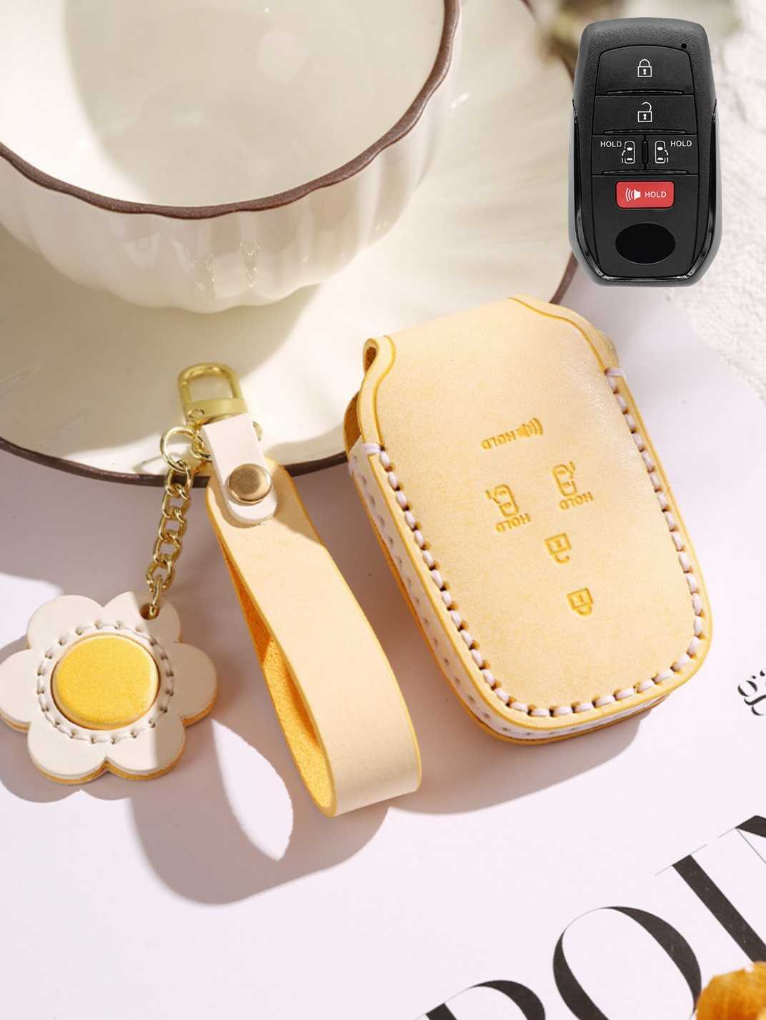 Premium Genuine Leather Toyota Key Cover