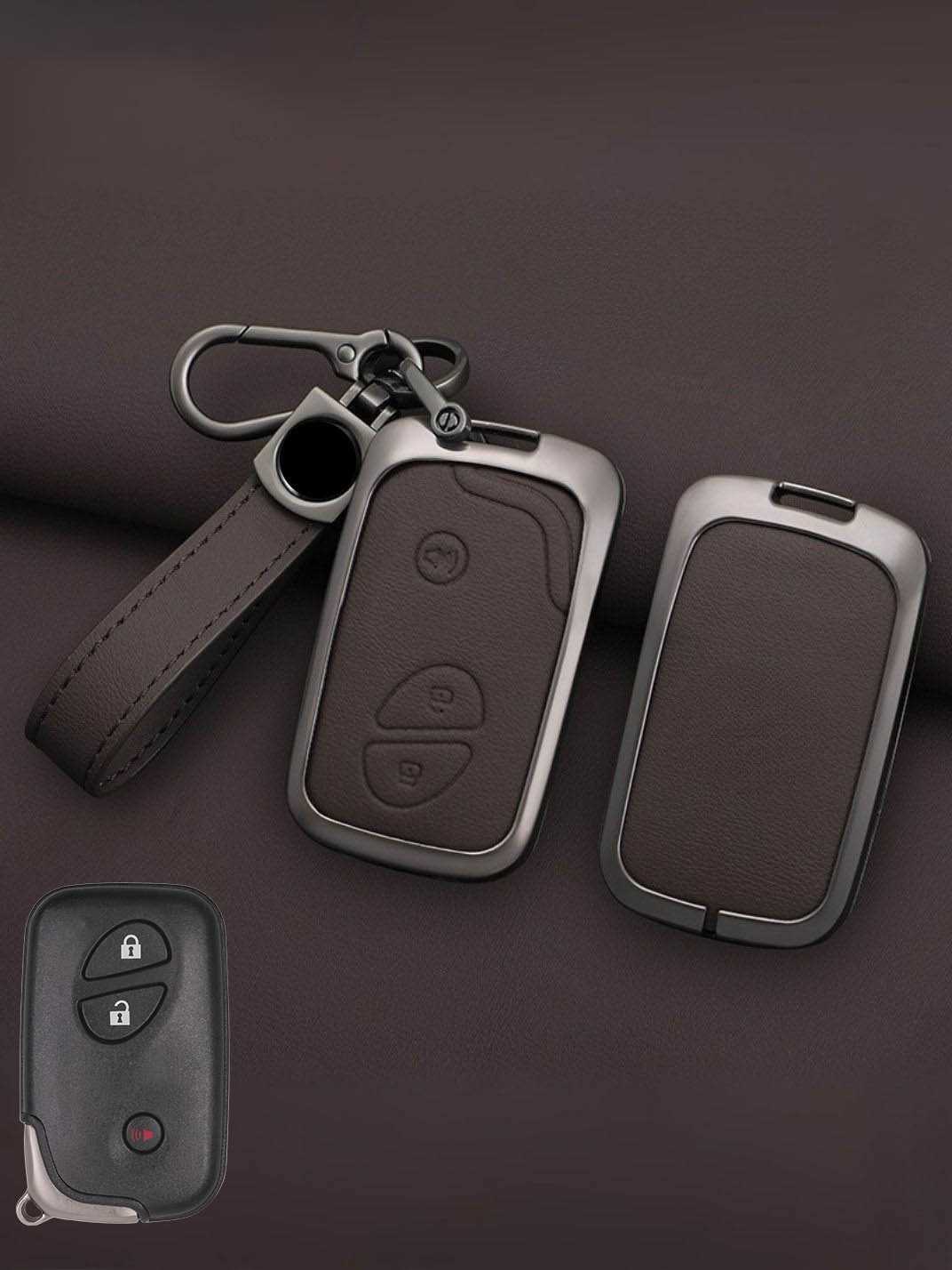 Lexus Key Genuine Leather & Metal Frame