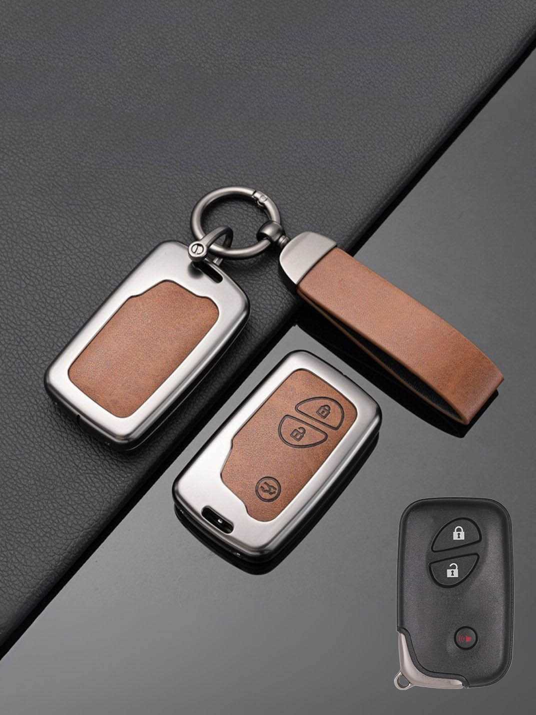 Lexus Key Genuine Leather & Metal Frame
