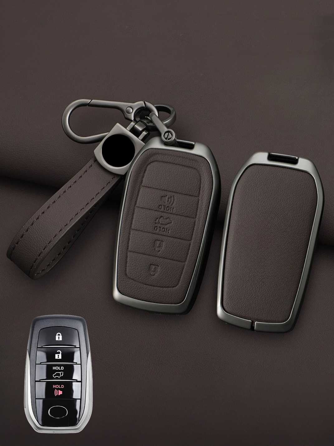 Toyota Key Genuine Leather & Metal Frame
