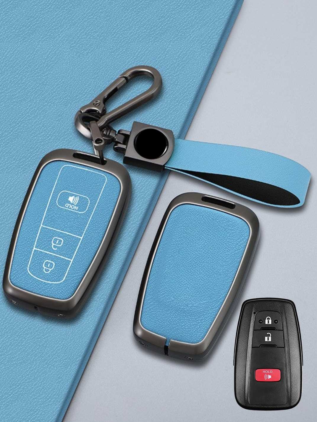 Toyota Key Genuine Leather & Metal Frame