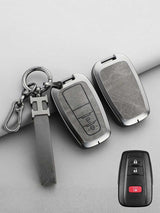 Vintage Leather Metal Alloy Toyota Key Cover