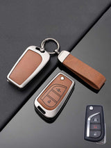 Toyota Key Genuine Leather & Metal Frame
