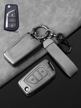 Toyota Key Fob Cover with Leather & Metal Frame
