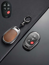 Vintage Leather Metal Alloy Toyota Key Cover