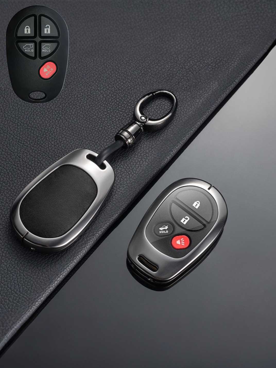 Vintage Leather Metal Alloy Toyota Key Cover