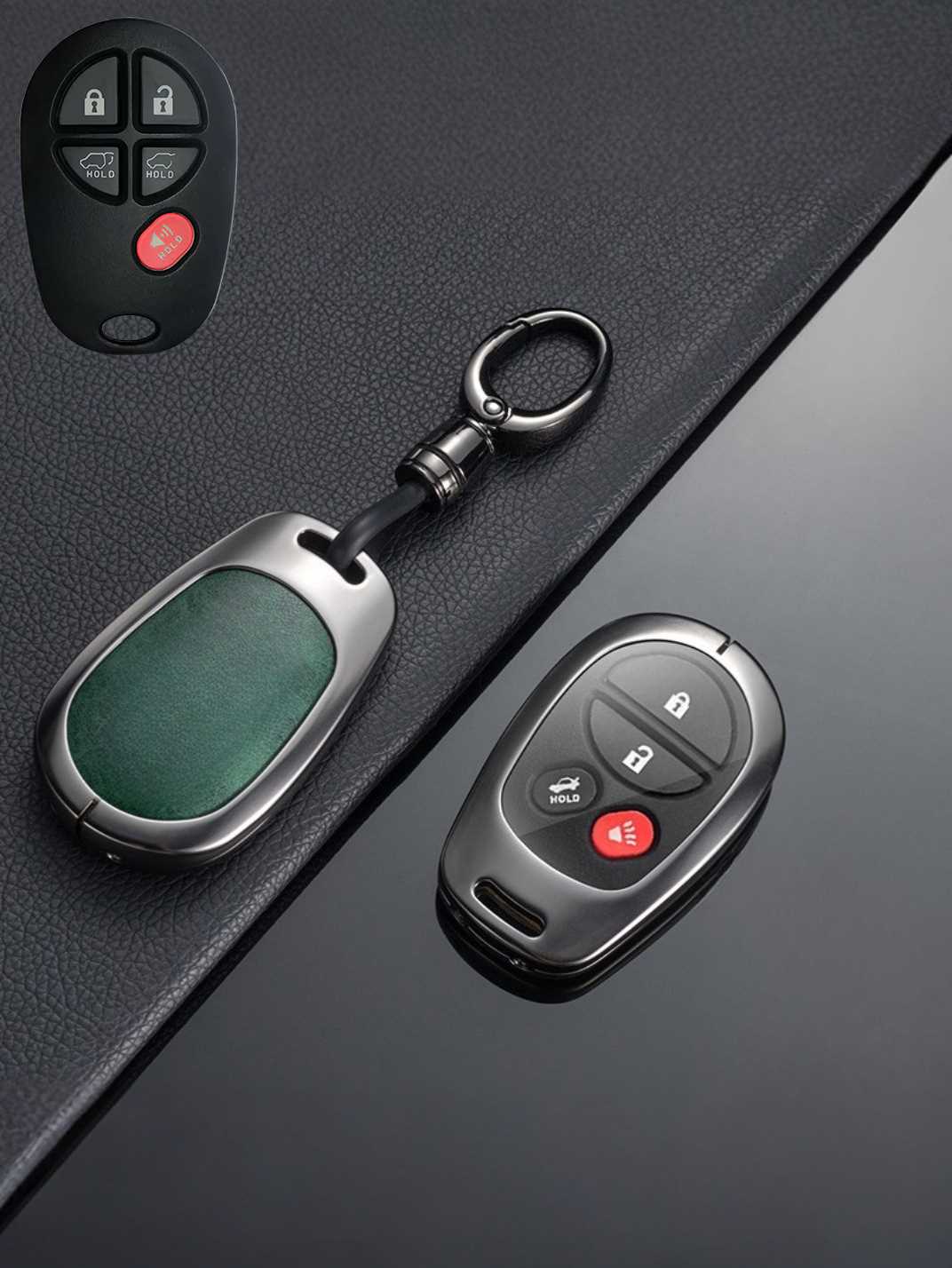 Vintage Leather Metal Alloy Toyota Key Cover