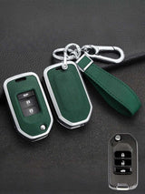 Honda Key Genuine Leather & Metal Frame
