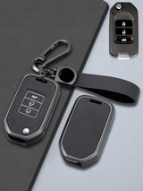 Honda Key Fob Cover with Leather & Metal Frame
