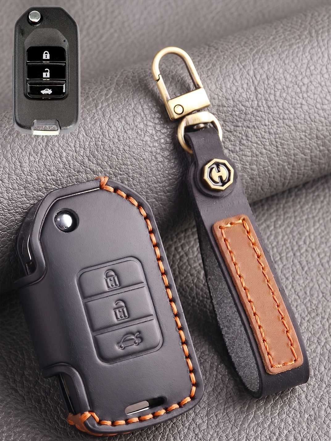 Premium Genuine Leather Honda Key Cover