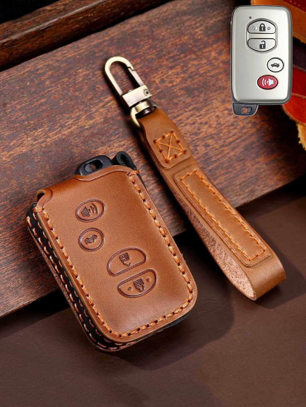Premium Genuine Leather Toyota Key Cover