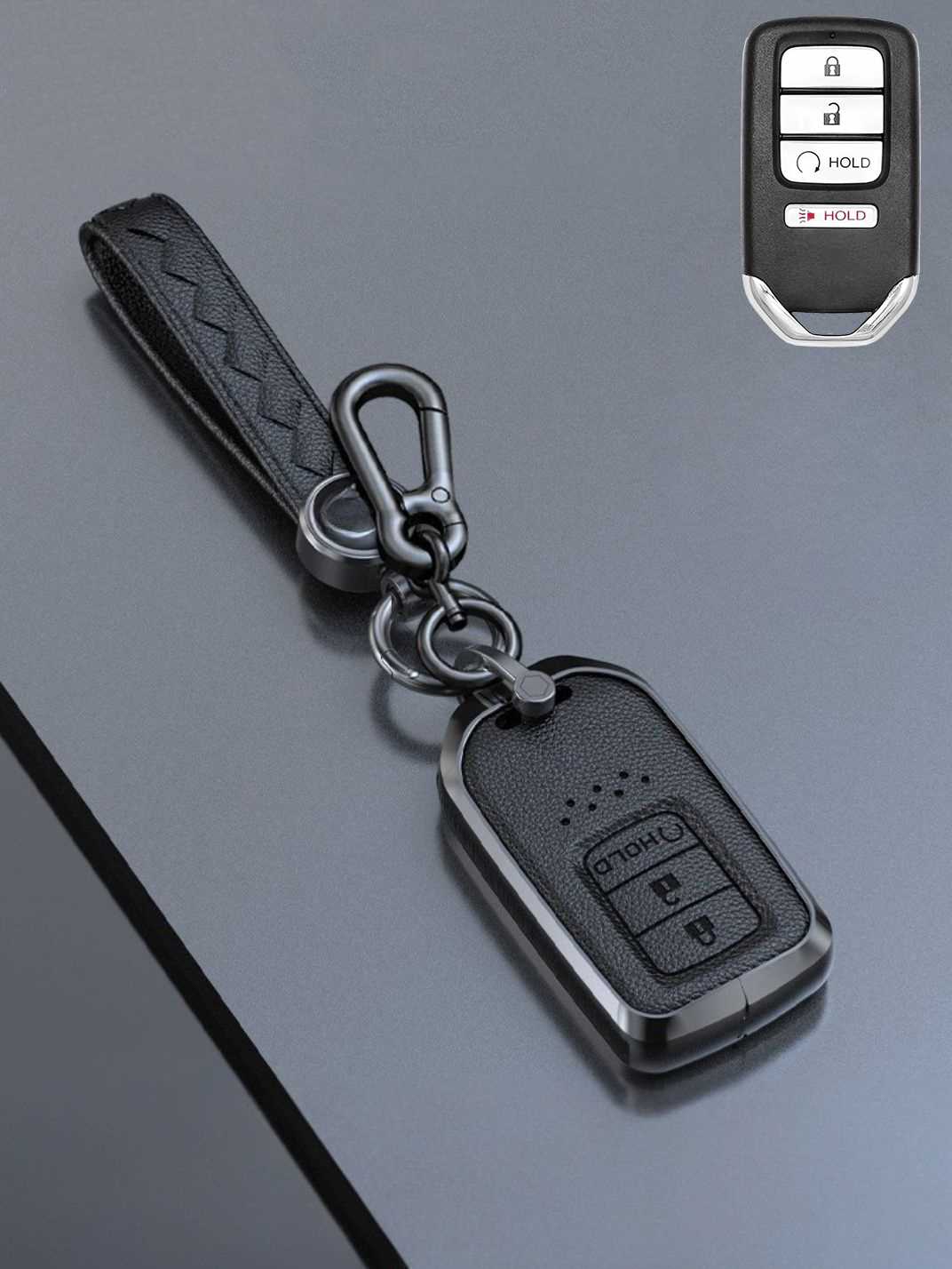 Honda Key Genuine Leather & Metal Frame