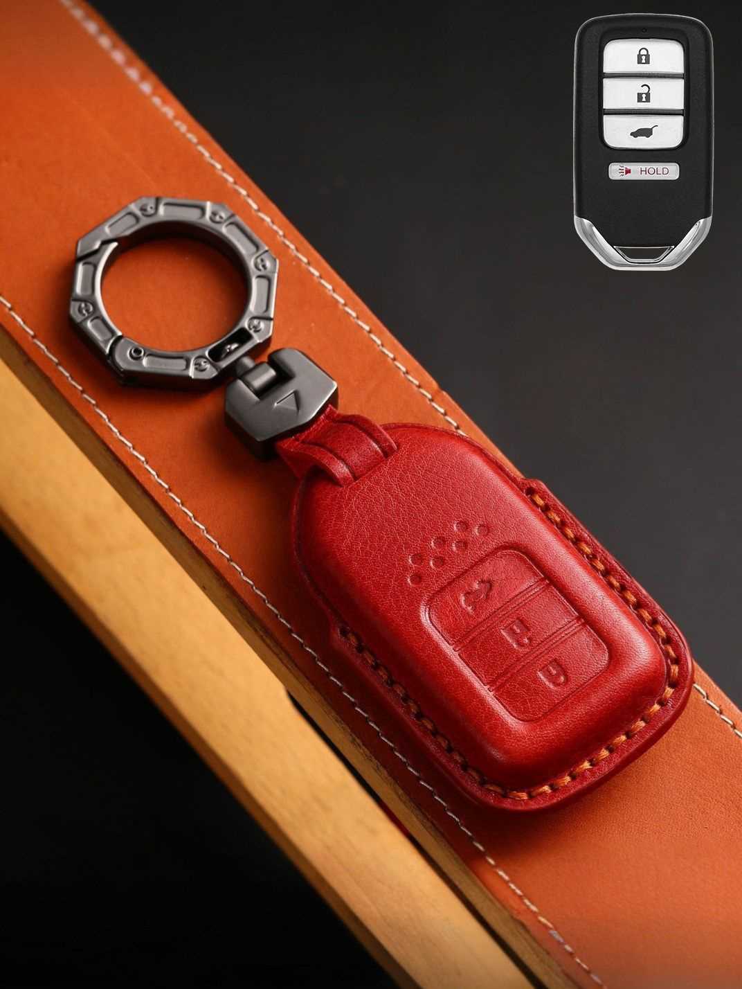Premium Genuine Leather Honda Key Cover